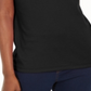 Camiseta feminina Karen Scott de algodão com decote em V e recortes, preta, tamanho XS