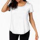 Camiseta feminina lisa JM Collection, branca ametista, tamanho G