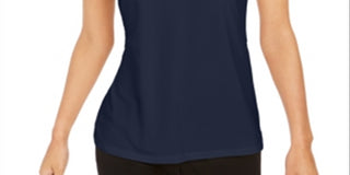 Camiseta regata feminina Charter Club Crepe Intrepid Blue, tamanho M