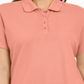 Polo feminina Karen Scott de algodão, pêssego, creme, tamanho pequeno