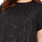 Michael Kors Plus Size Feminino Estampa de Gato Fenda Costas Preta Tamanho 3X