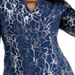 JM Collection Top feminino bordado metálico Intrepid Blue tamanho XS