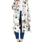 INC Casaco longo feminino plus size tie-dye branco multi tamanho 2X