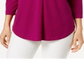 Blusa feminina Charter Club manga 3/4 outono Berry roxo tamanho 2XL