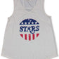 Regata feminina com estampa gráfica Style &amp; Co. American Stars cinza tamanho médio