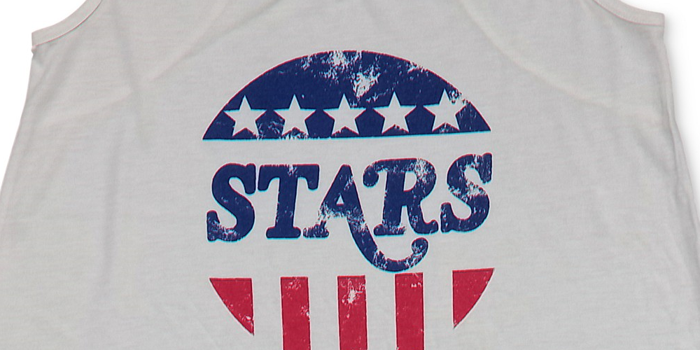 Regata feminina com estampa gráfica Style &amp; Co. American Stars cinza tamanho médio