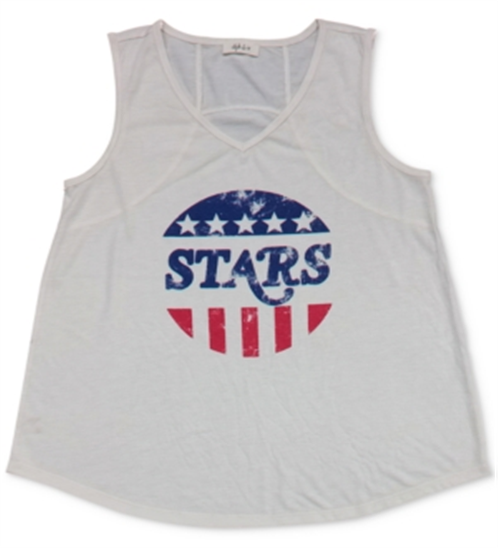 Regata feminina com estampa gráfica Style &amp; Co. American Stars cinza tamanho médio