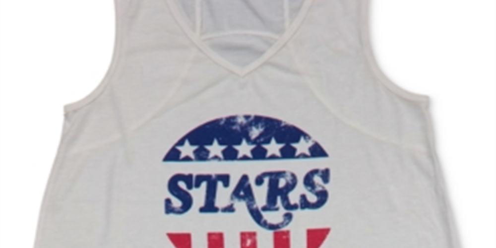 Regata feminina com estampa gráfica Style &amp; Co. American Stars cinza tamanho médio