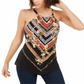INC International Concepts Top feminino com acabamento em hardware, preto, tamanho pequeno GG