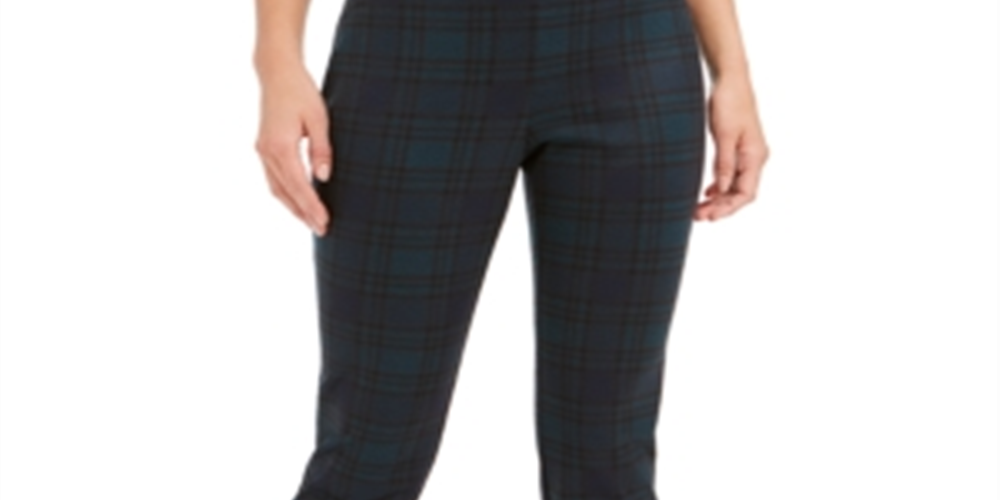 Calça feminina xadrez pequena Charter Club, verde, tamanho 6 P