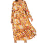 Vestido longo floral plus size INC feminino, amarelo, tamanho 3X