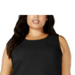 Blusa sem mangas Alfani feminina com decote em joia, preta, tamanho pequeno GG