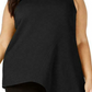 Blusa sem mangas Alfani feminina com decote em joia, preta, tamanho pequeno GG