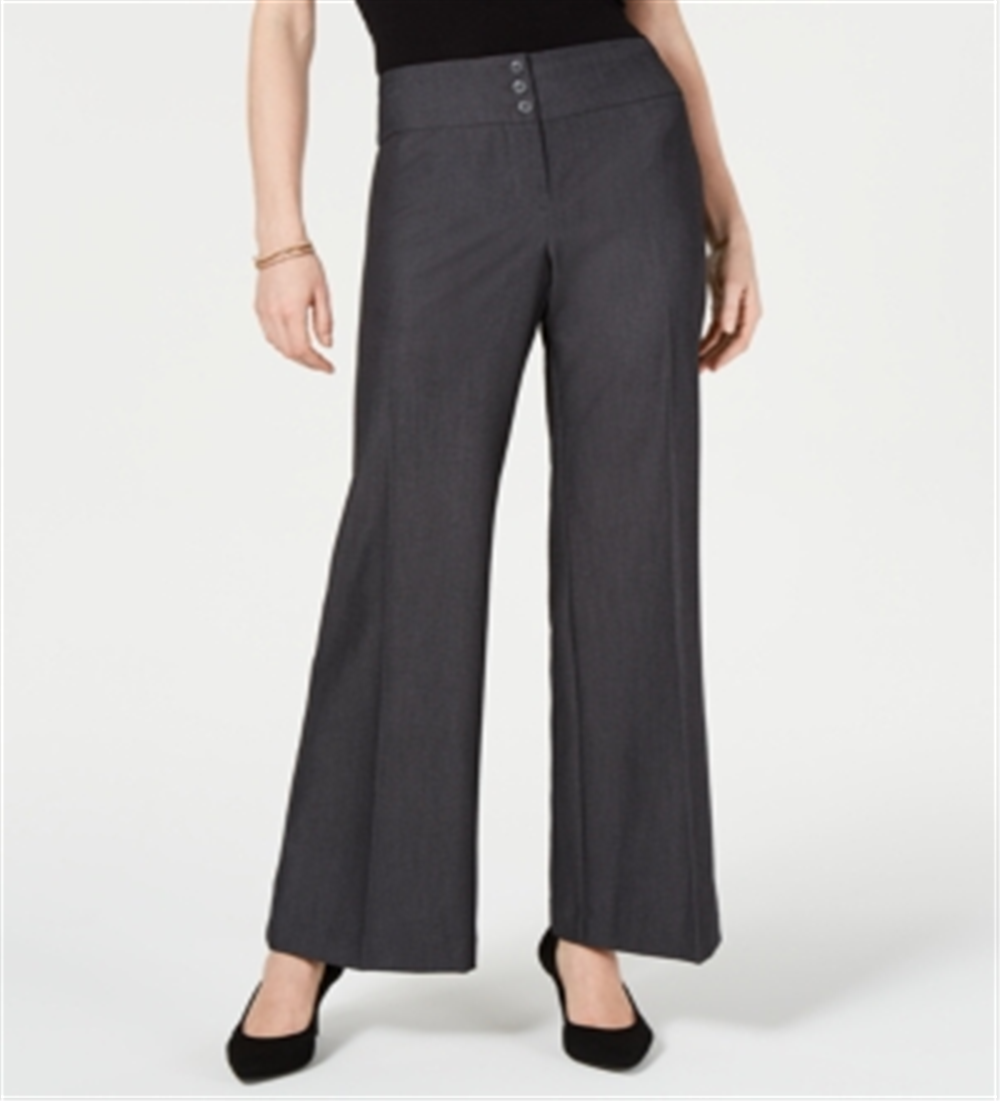Calça feminina pequena de perna larga estilo &amp; co, cinza foguete, tamanho 20x5