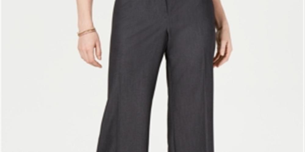 Calça feminina pequena de perna larga estilo &amp; co, cinza foguete, tamanho 20x5