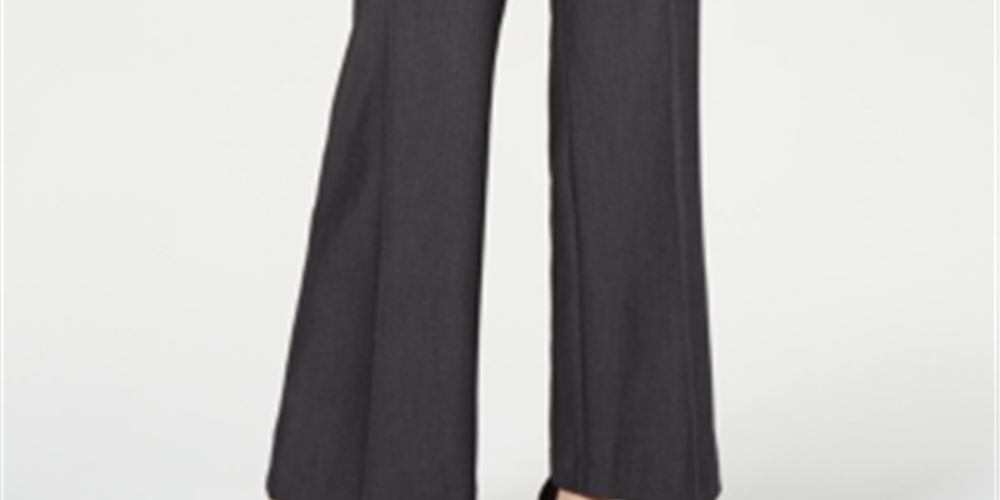 Calça feminina pequena de perna larga estilo &amp; co, cinza foguete, tamanho 20x5