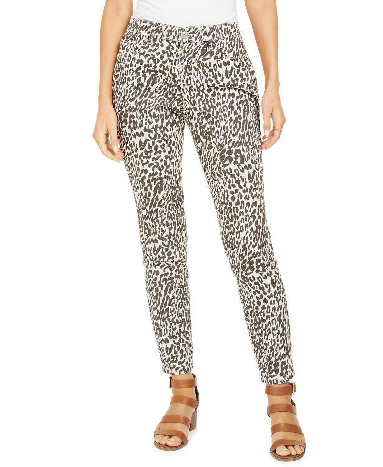 Calça jeans skinny estampada curvilínea feminina Style &amp; Co Chic Puma tamanho 4