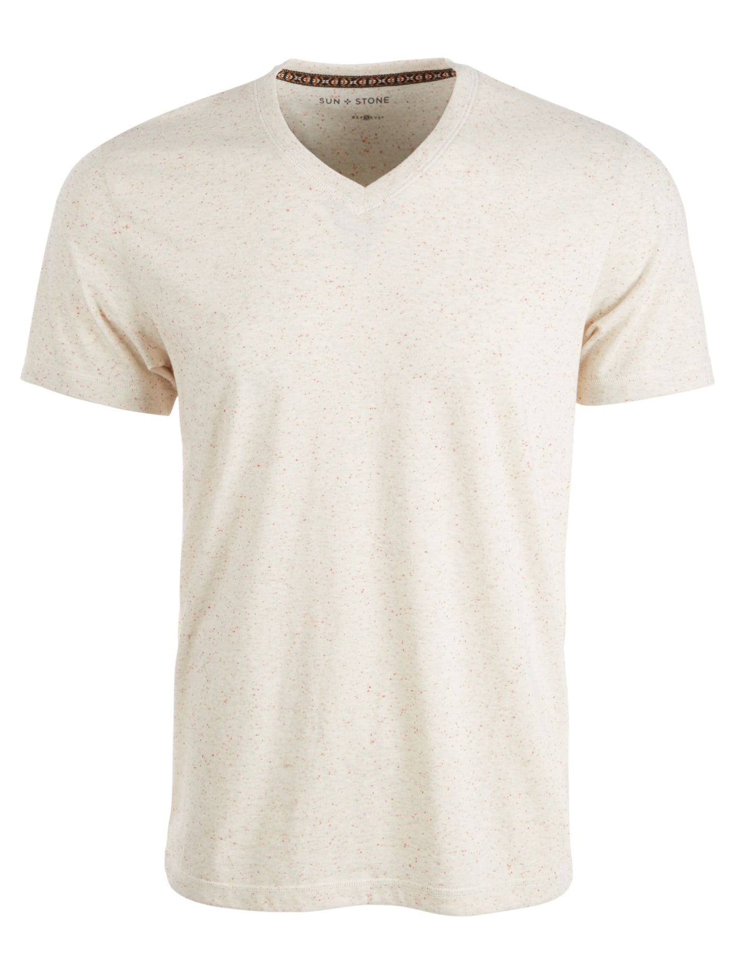 Camiseta masculina Sun + Stone Speckle manga curta marrom tamanho X-G
