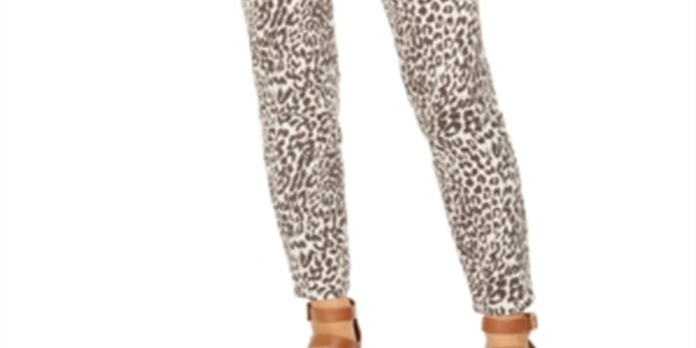 Calça jeans skinny feminina curvilínea estampada estilo &amp; co, marrom, tamanho 12