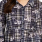 Camisa xadrez com estampa de botões e patch feminino Style Co Style &amp; Co, tamanho XXG