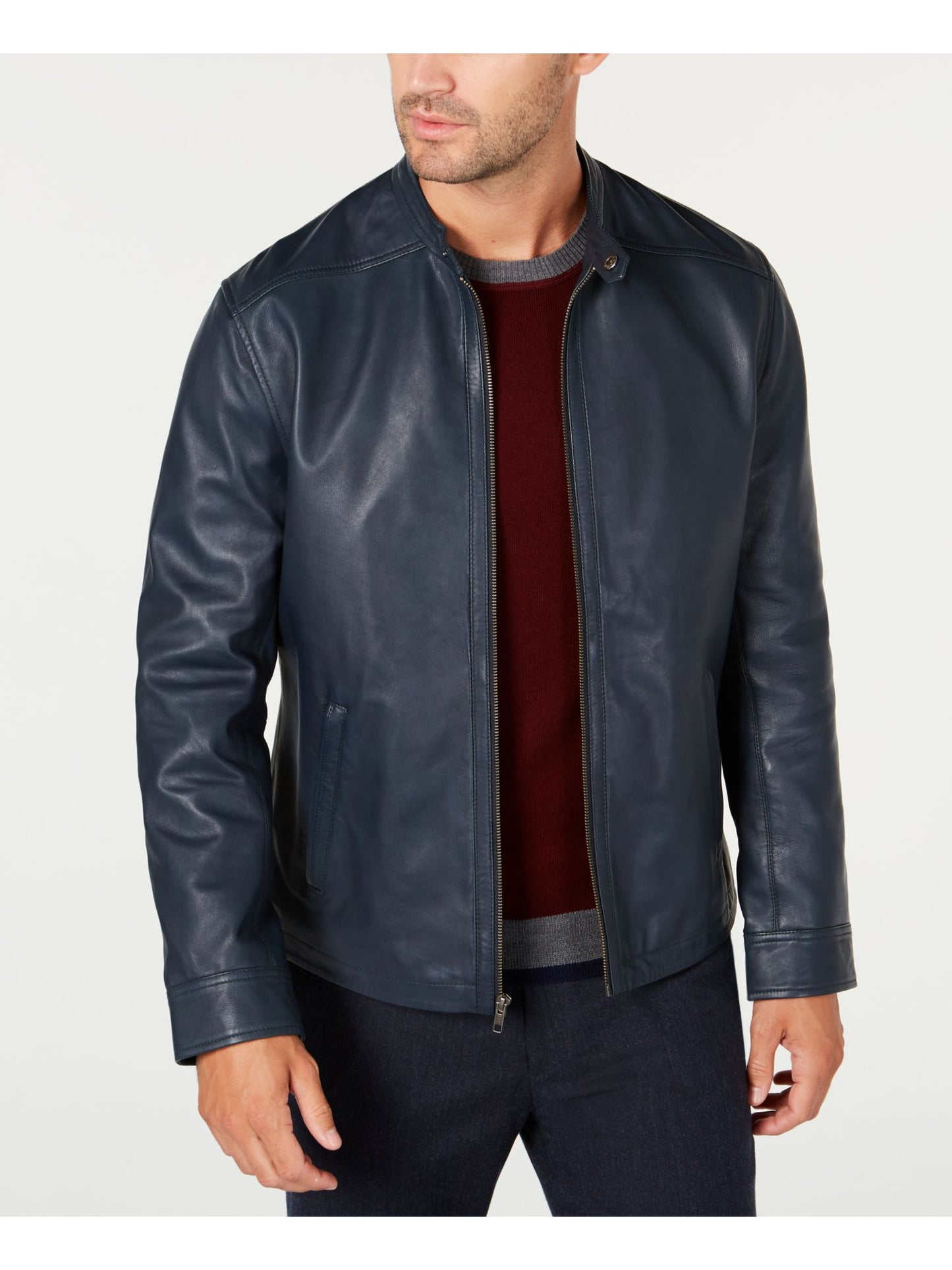 Casaco masculino TASSO ELBA com zíper, azul, tamanho grande