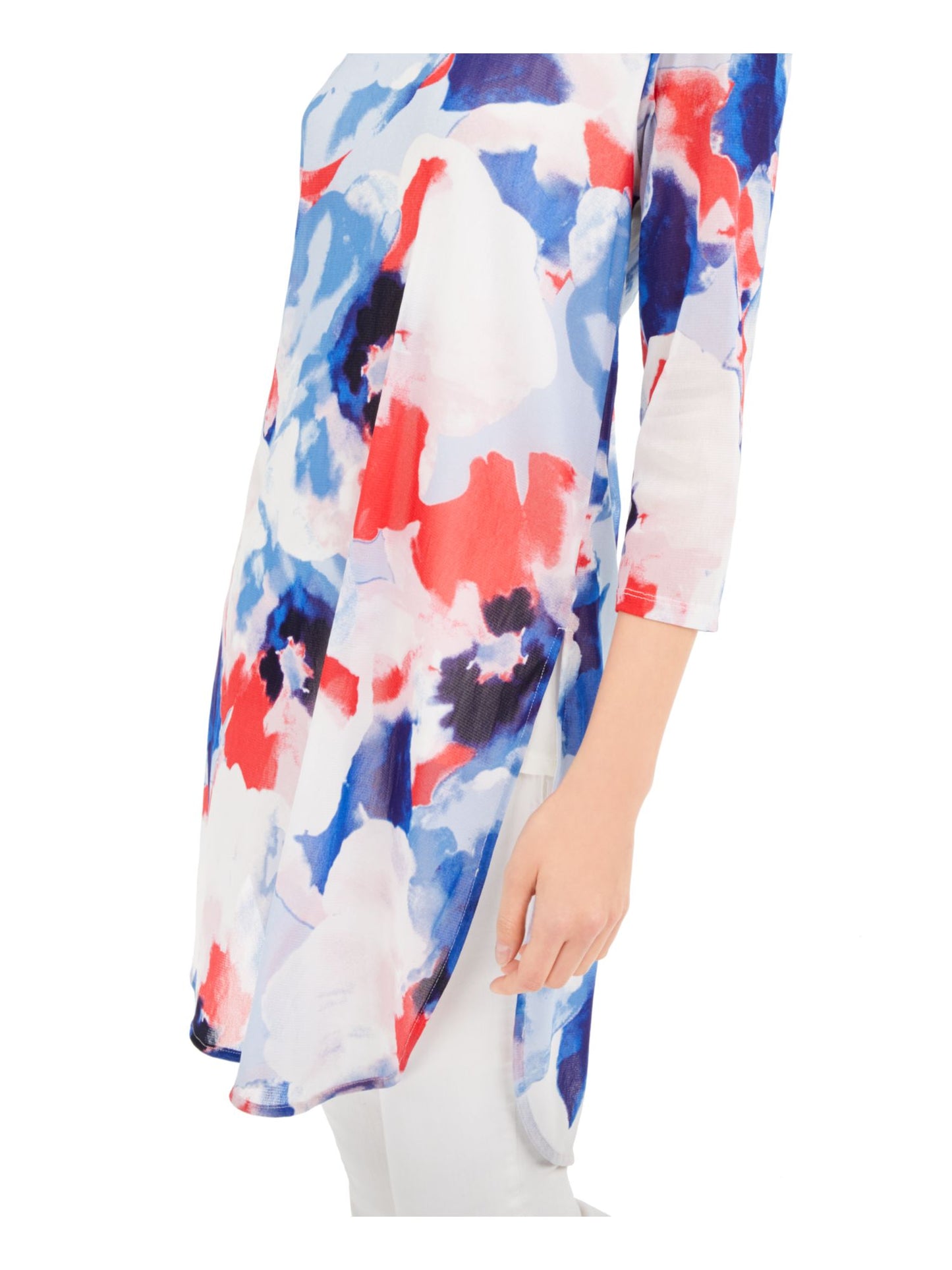 Blusa Alfani Feminina Super Aquarela Túnica Azul Tamanho Petite S