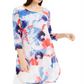 Blusa Alfani Feminina Super Aquarela Túnica Azul Tamanho Petite S