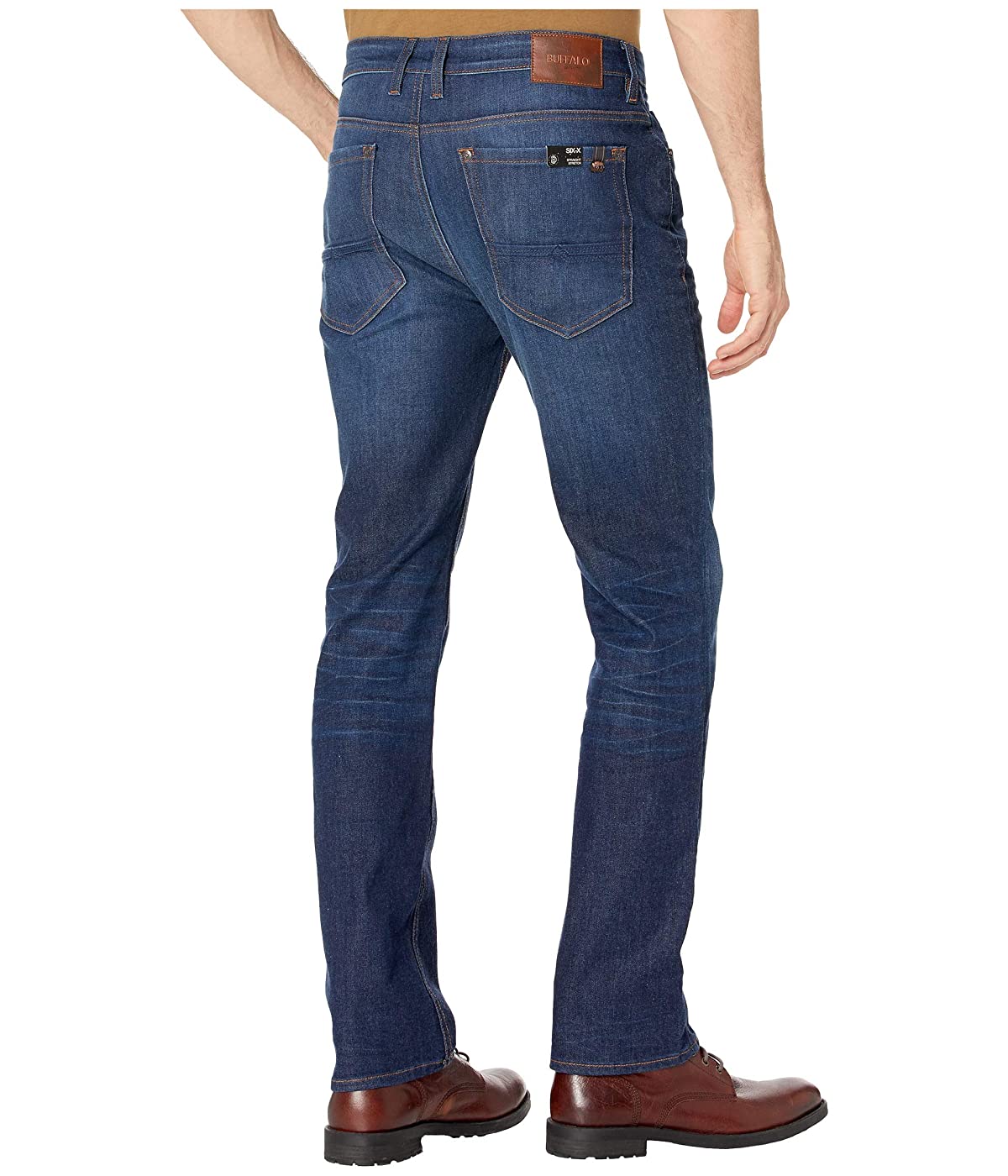 Calça jeans masculina Buffalo David Bitton Six X Straight Leg, azul, tamanho 31x32