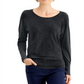 JM Collection Top Feminino com Manga Dolman e Rebites, Preto, Tamanho XXG
