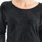 JM Collection Top Feminino com Manga Dolman e Rebites, Preto, Tamanho XXG