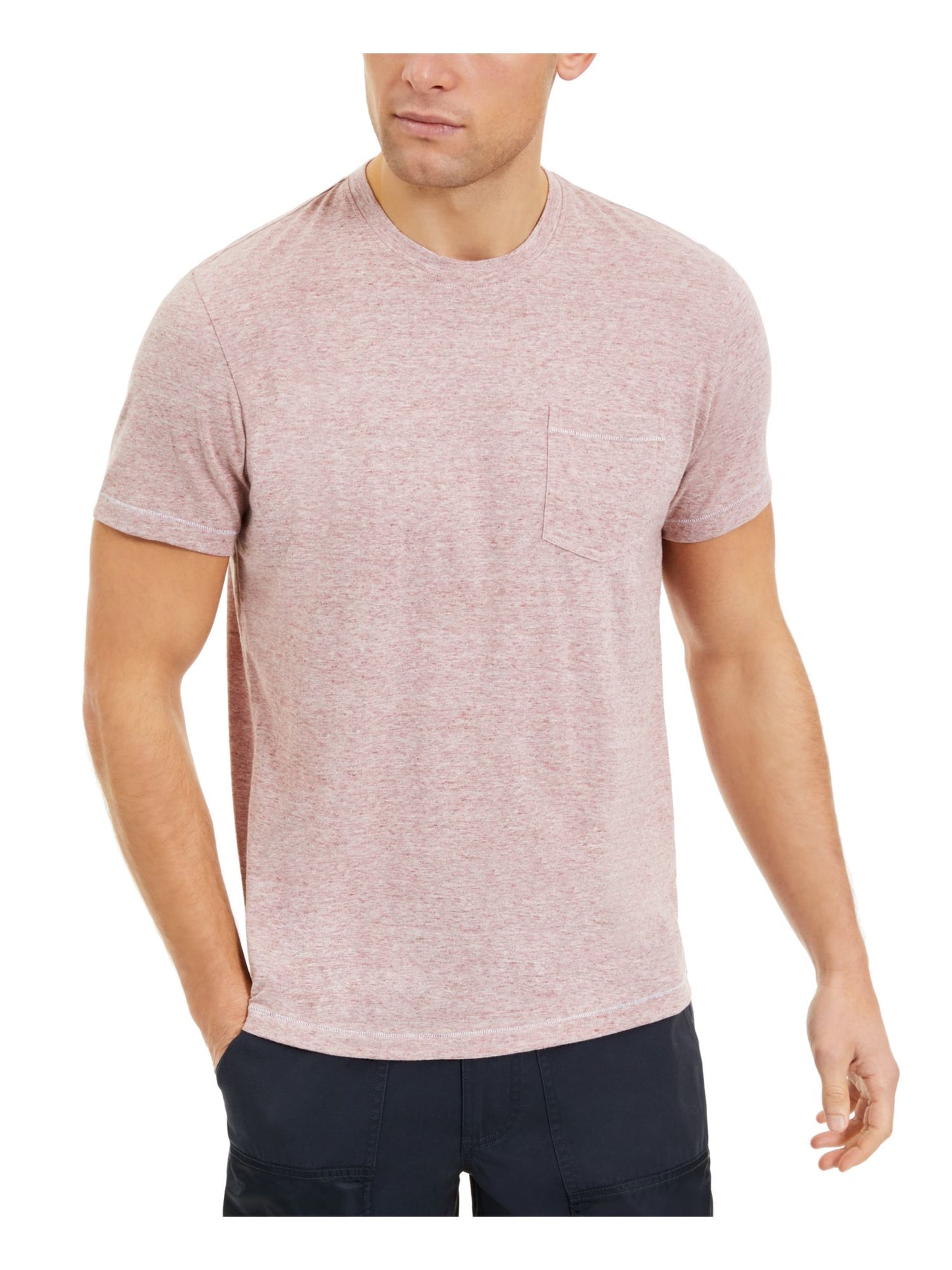 Camiseta masculina com bolso mesclado Sun + Stone vermelha tamanho XXL