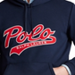 Polo Ralph Lauren Moletom com capuz masculino com logotipo de malha dupla azul tamanho XS