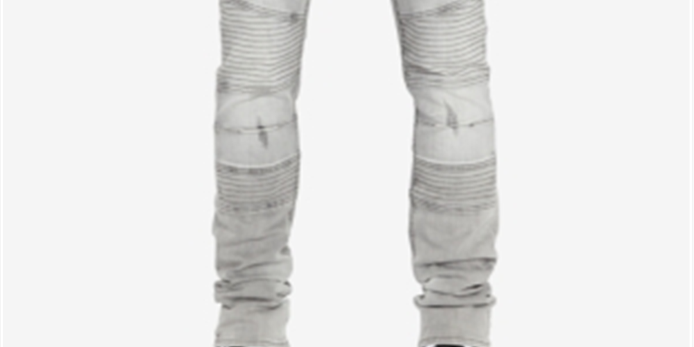 Calça Jeans Moto Buffalo David Bitton Max-X Skinny-Fit Stretch Masculina Cinza Tamanho 42X32