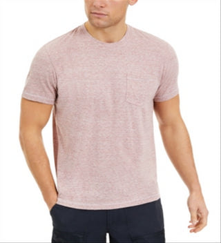 Camiseta masculina com bolso mesclado Sun + Stone, vermelha, tamanho M