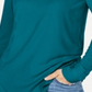Camiseta feminina canelada manga comprida INC International Concepts, azul, tamanho P