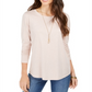Top feminino com brilho salpicado estilo &amp; co, marrom, tamanho extragrande