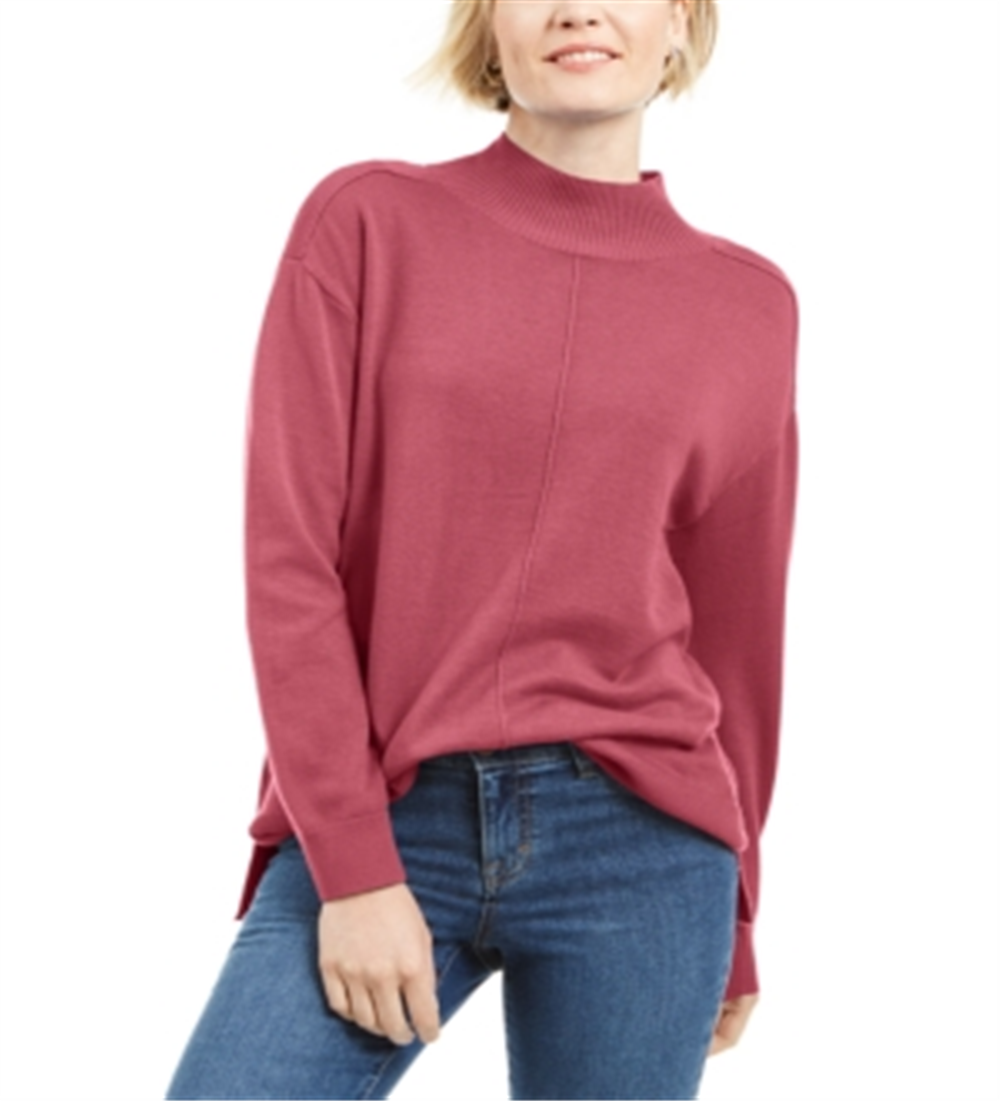 Karen Scott Suéter Feminino Gola Mole com Detalhe de Costura Rosa Orquídea Tamanho XS