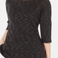 Karen Scott Blusa feminina com decote canoa e tingimento espacial - Preto profundo, tamanho médio