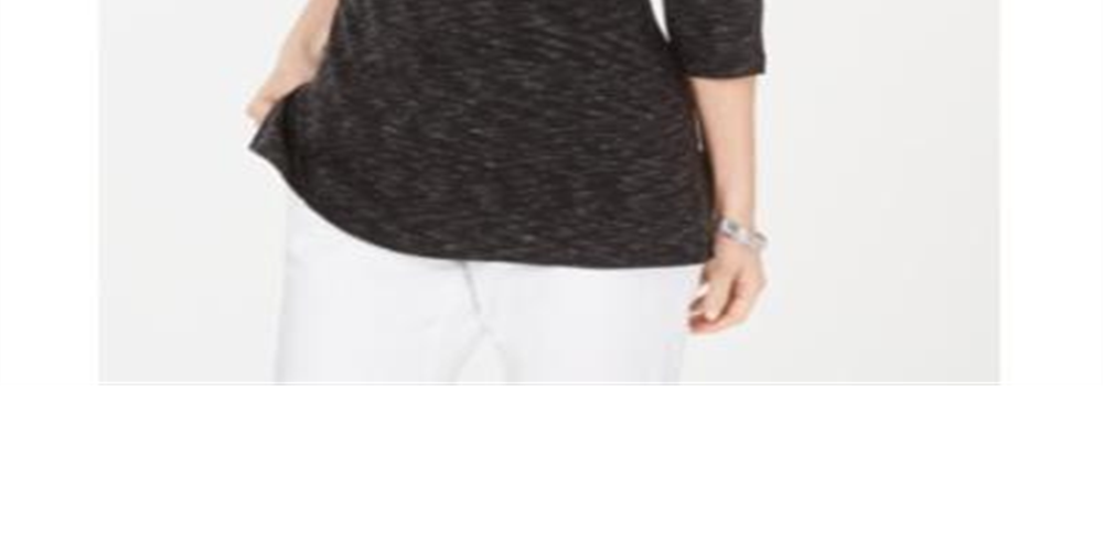 Karen Scott Blusa feminina com decote canoa e tingimento espacial - Preto profundo, tamanho médio