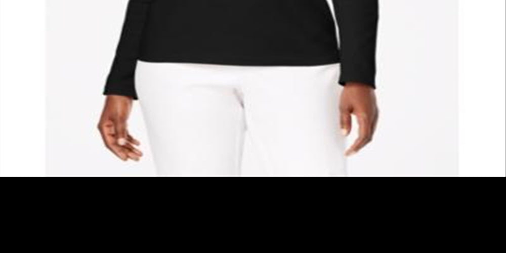 Karen Scott Top feminino com decote redondo, preto profundo, tamanho 2XL