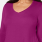 JM Collection Top feminino com decote em V e bainha em lenço, rosa chique, tamanho pequeno