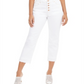Calça jeans feminina INC, cortada, reta, com bainha dupla, branca, tamanho 18