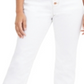 Calça jeans feminina INC, cortada, reta, com bainha dupla, branca, tamanho 18