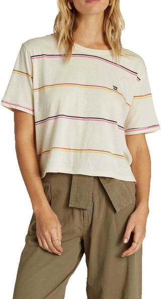 Camiseta feminina Billabong Soul Babe 2 de manga curta, branca, tamanho pequeno