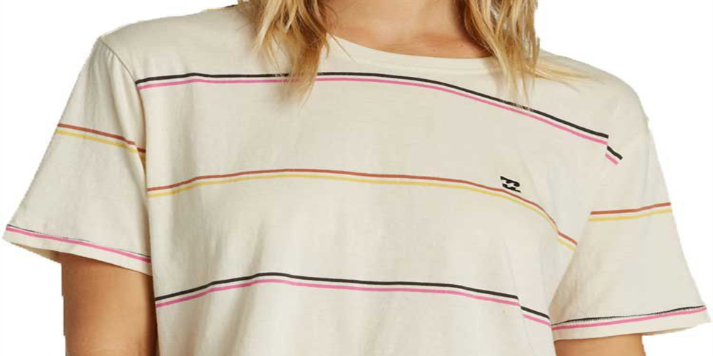 Camiseta feminina Billabong Soul Babe 2 de manga curta, branca, tamanho pequeno