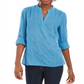 Top texturizado com decote em V feminino Style &amp; Co, roxo, tamanho médio