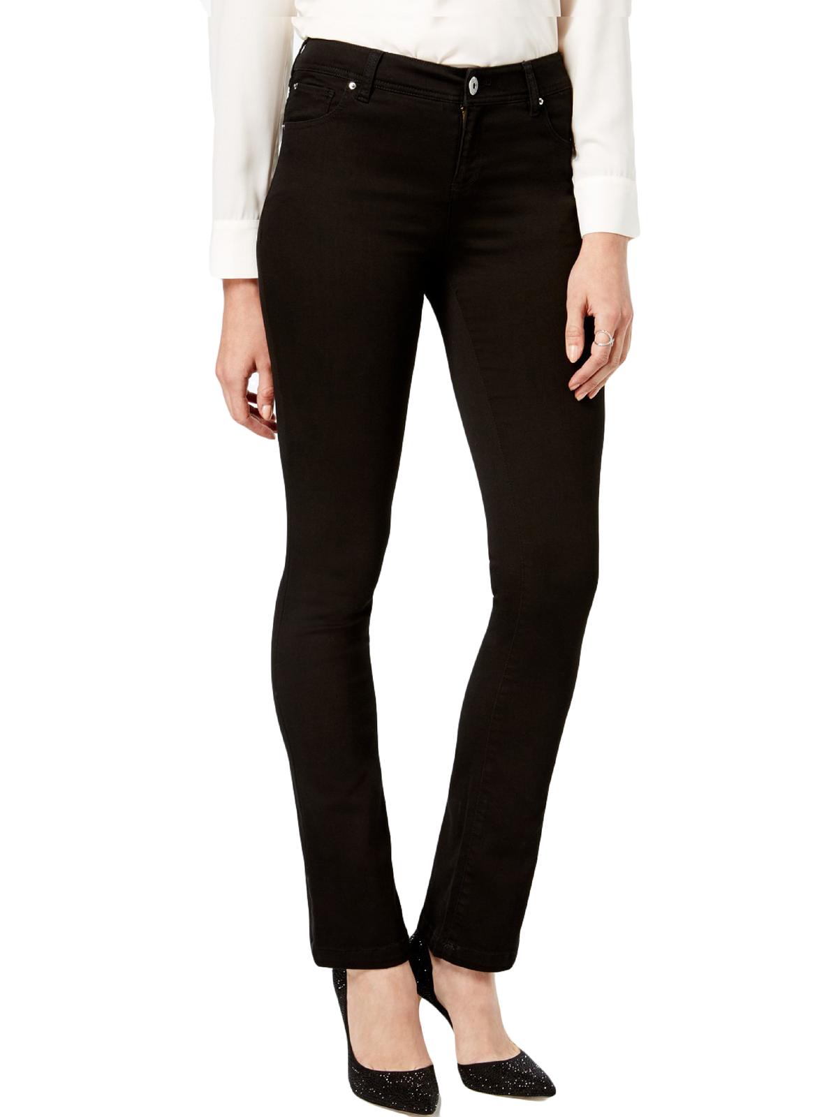 Calça jeans feminina INC Curvy Bootcut preta tamanho 6