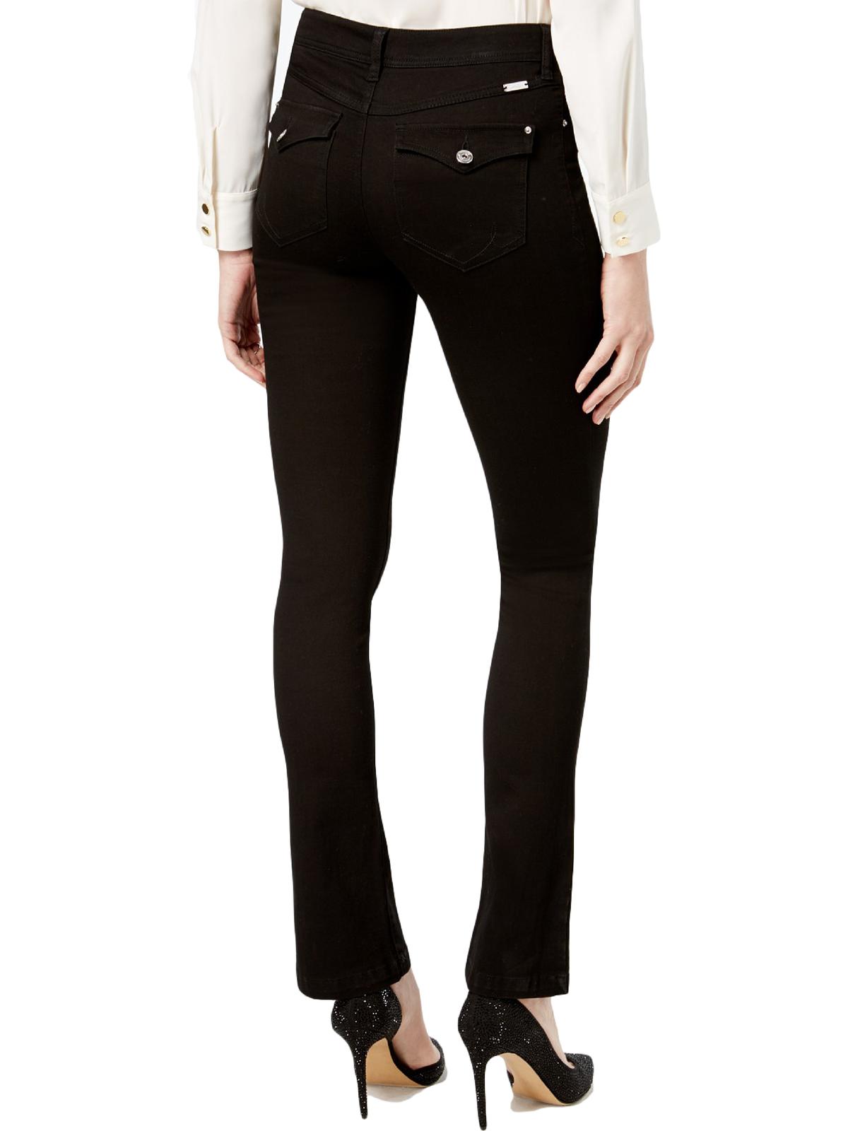 Calça jeans feminina INC Curvy Bootcut preta tamanho 6