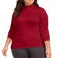 Blusa feminina plus size com decote careca e estampa estilo &amp; co, vermelha, tamanho 1X