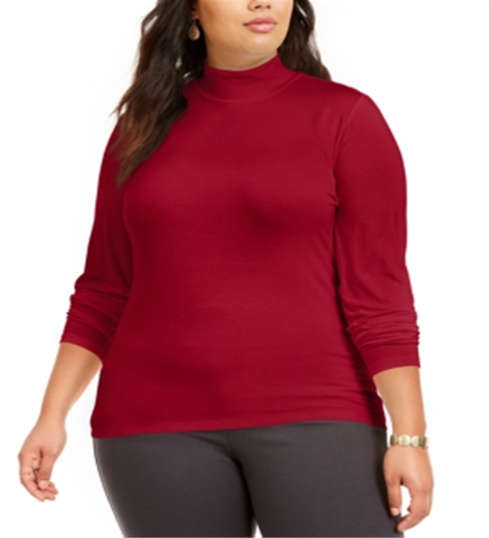 Blusa feminina plus size com decote careca e estampa estilo &amp; co, vermelha, tamanho 1X